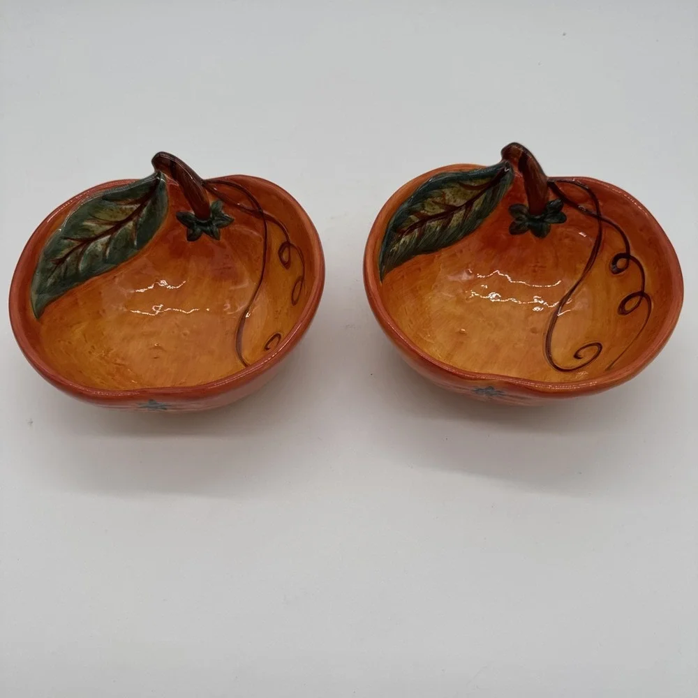 Ceramica Classica Venetian Tabletops Unlimited Pumpkin Bowl Hand Crafted Painted